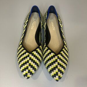 NWOT ROTHY’S THE POINT  ll NEON NIGHTS FLATS- size 7.5